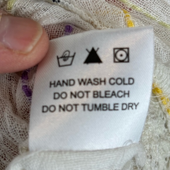 Michael Stars White Deep V  Neck Tasseled Striped Peplum Flounce Tank Top Size S - Picture 11 of 11